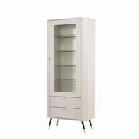 VITRINE AURA in Kaschmir 78/40/193 cm - Kaschmir, Holzwerkstoff (78/193/40cm) - Idohome