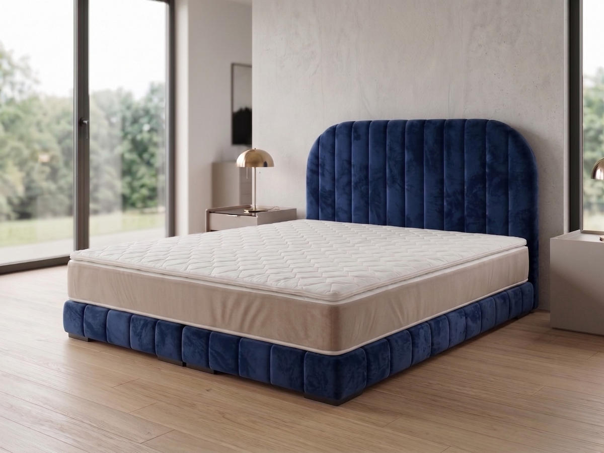POLSTERBETT LEON3 140x 200 cm Farbe: Blau - Blau, Textil (140/200cm) - A&J MöbelLand