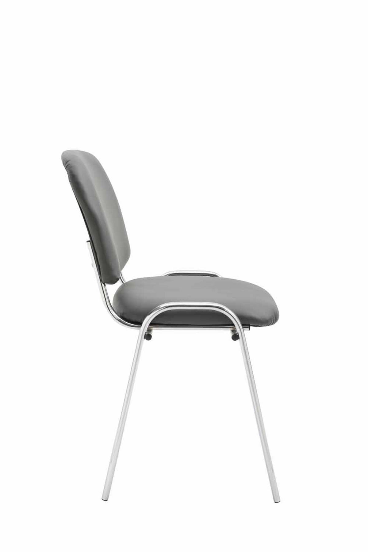 BESUCHERSTUHL Keen, Kunstleder mit Gestell in Chromoptik / Bezug Grau - Chromfarben/Grau, Textil/Metall (54/79/48cm) - TPFLiving