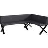 ECKBANK ERIC_X - Grau, Leder (142/196cm) - Meblini