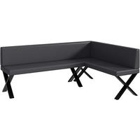 ECKBANK ERIC_X - Grau, Leder (142/196cm) - Meblini