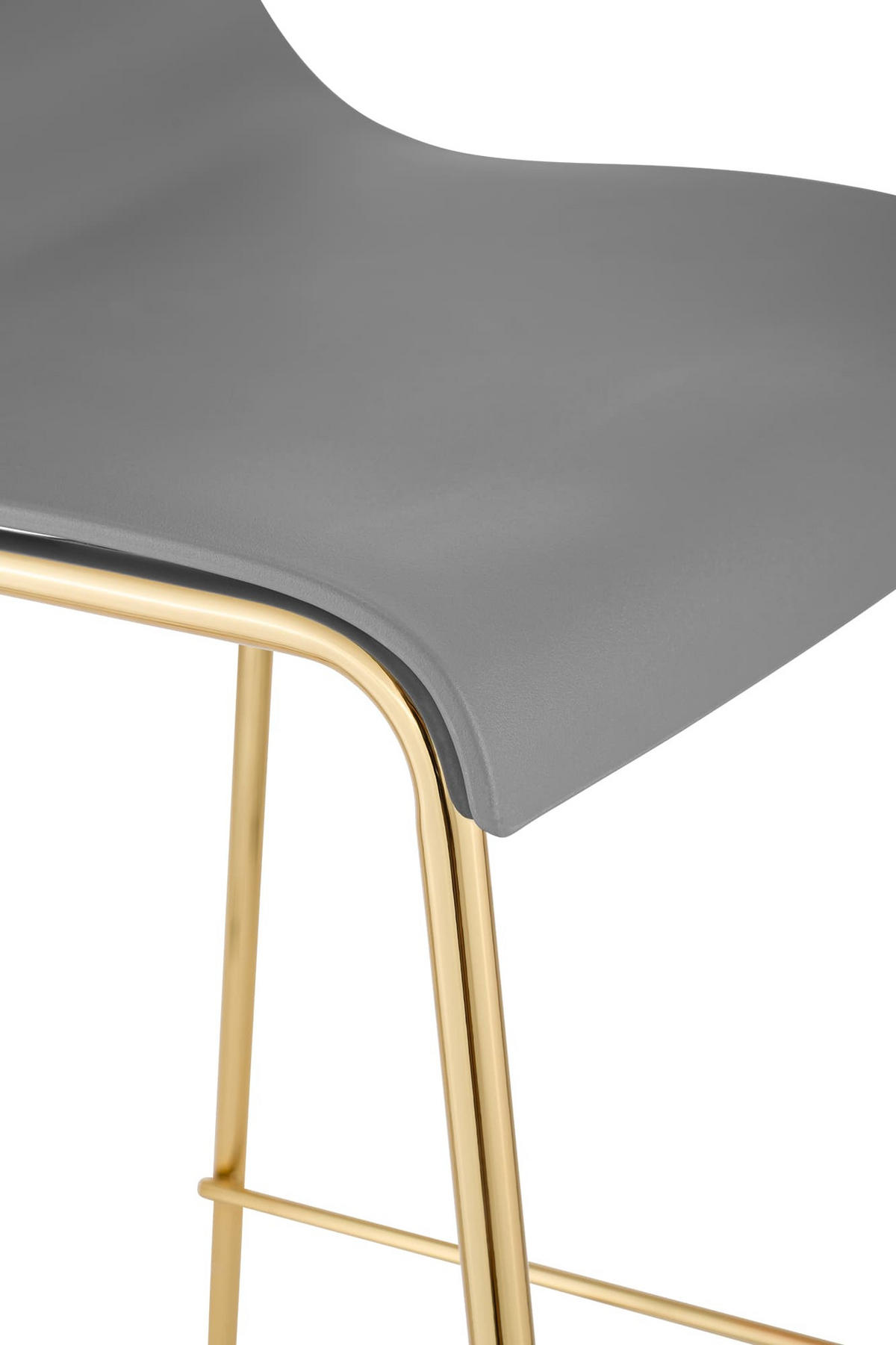 BARHOCKER Kunststoff Grau - Goldfarben/Grau, Kunststoff/Metall (43/100/48cm) - CLP