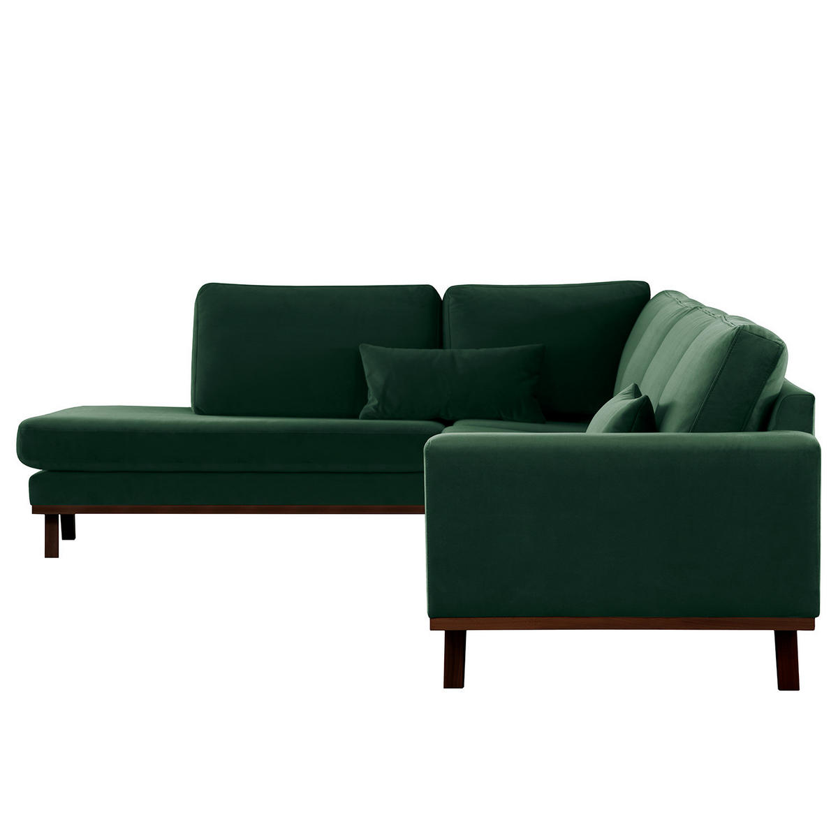 ECKSOFA mit Ottomane - Buchefarben/Grün, Buchenholz/Textil (287/219cm) - home24