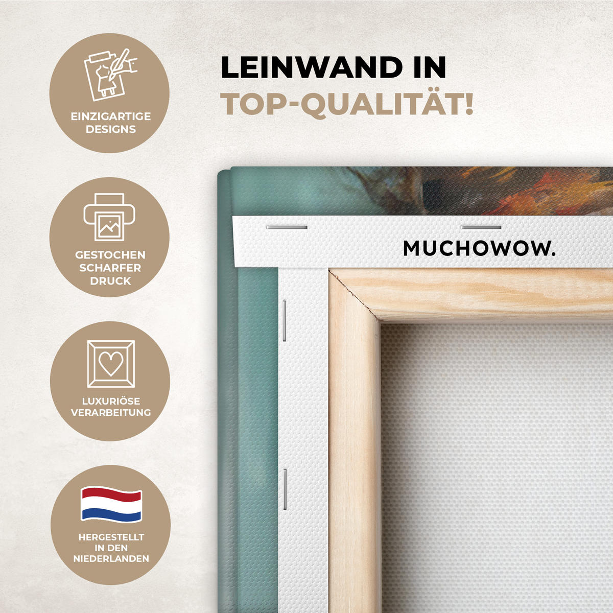 LEINWANDBILD Frau - Kunst - Schmuck - Porträt Deko Wohnzimmer 20x20 cm - Blaugrau, Textil (20/20cm) - MuchoWow