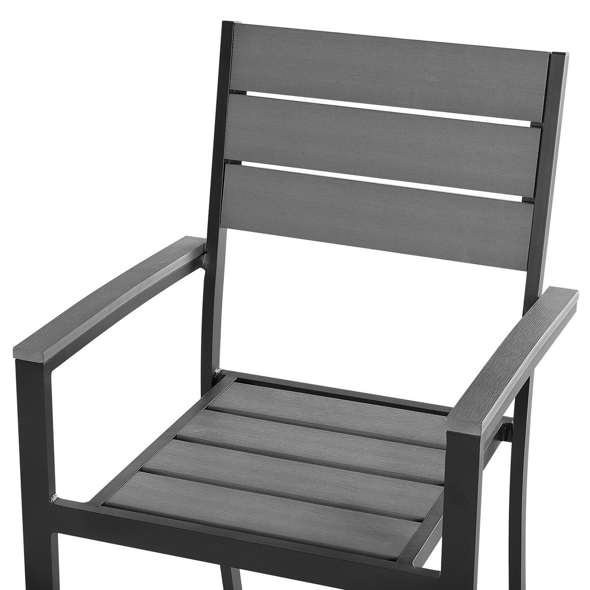 GARTENMÖBEL SET 4-Sitzer Kunstholz grau/schwarz Prato - Schwarz/Grau, Kunststoff - Beliani