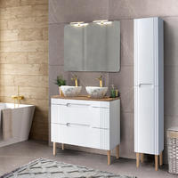 BADMÖBEL-SET 10Teile - Fiji White F BM19 in Weiß/Coast Evoke Oak - Weiß, Holz (120/166/46cm)