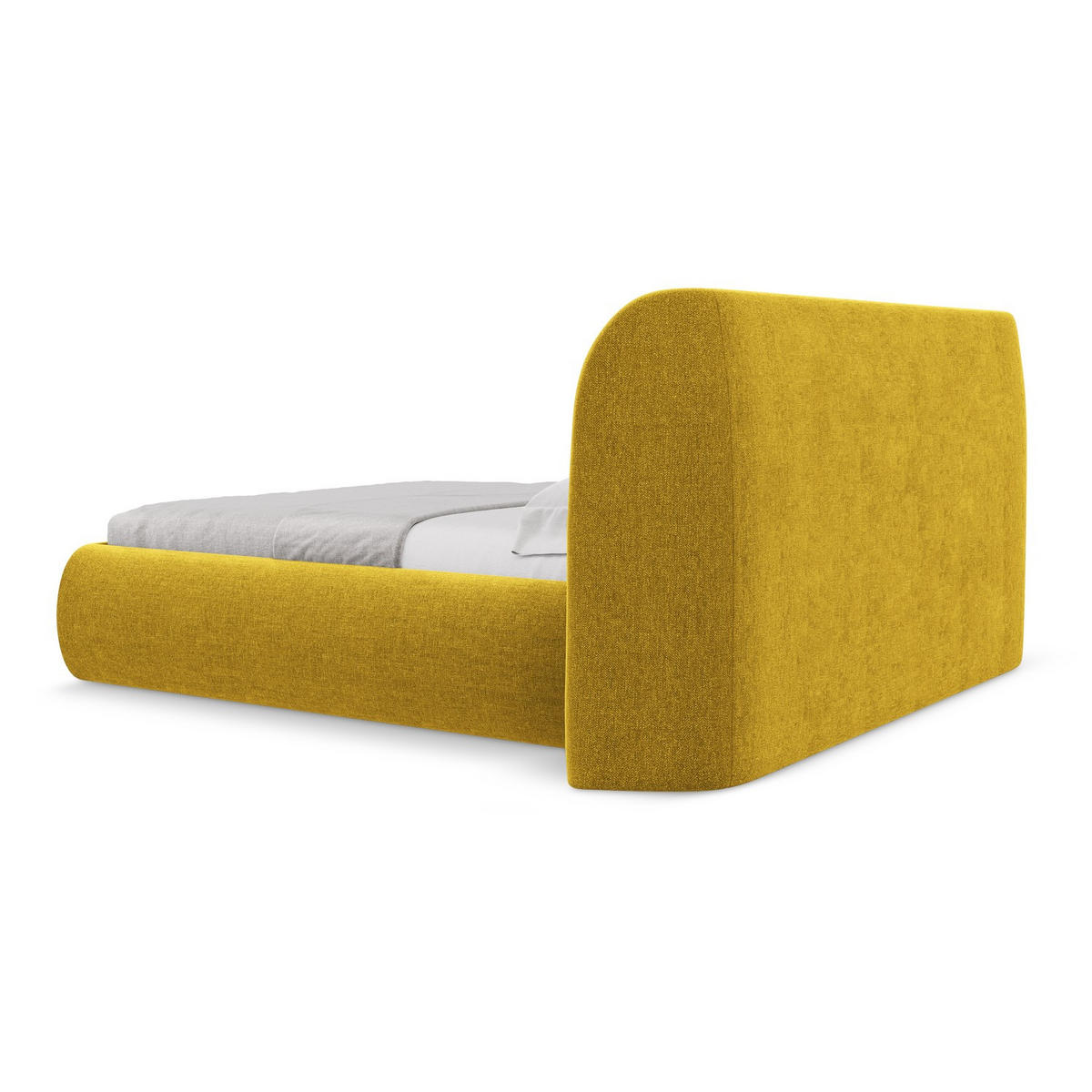 POLSTERBETT mit Bettkasten und Lattenrost 230x215 Gelb - Currygelb/Gelb, Kunststoff/Textil (180/200cm) - Makamii