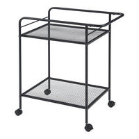 SERVIERWAGEN Hole - Schwarz, Metall (62/72/45cm) - [en.casa]