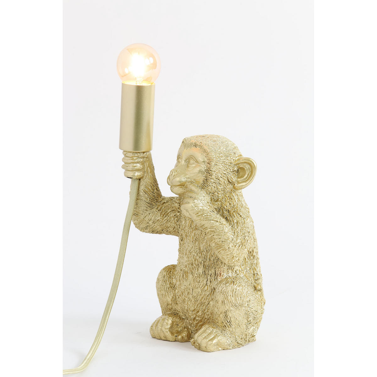 TISCHLAMPE Affe Gold 13/12,5/23,5 cm - Goldfarben, Kunststoff (13/12.5/23.5cm) - Light & Living