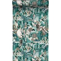 TAPETE figurative Motive 53 cm x 10.05 m - Türkis, Papier (53/1000cm) - Origin Wallcoverings