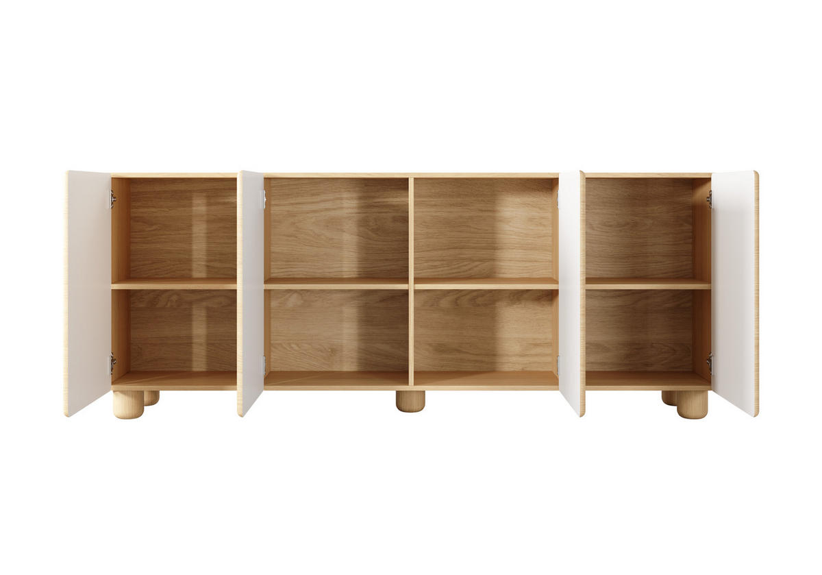KOMMODE: Vicenza-Eiche, 199,7 x 80,2 x 38 cm - Eichefarben, Holzwerkstoff (199.7/80.2/38cm) - 3XE LIVING
