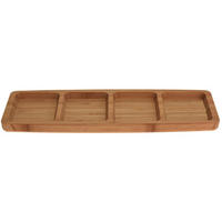 SNACK-TABLETT Bambus längliche Platte - 4 Fächer Braun 33/10/2 cm - Braun, Naturmaterialen (10/2/33cm) - Excellent Houseware