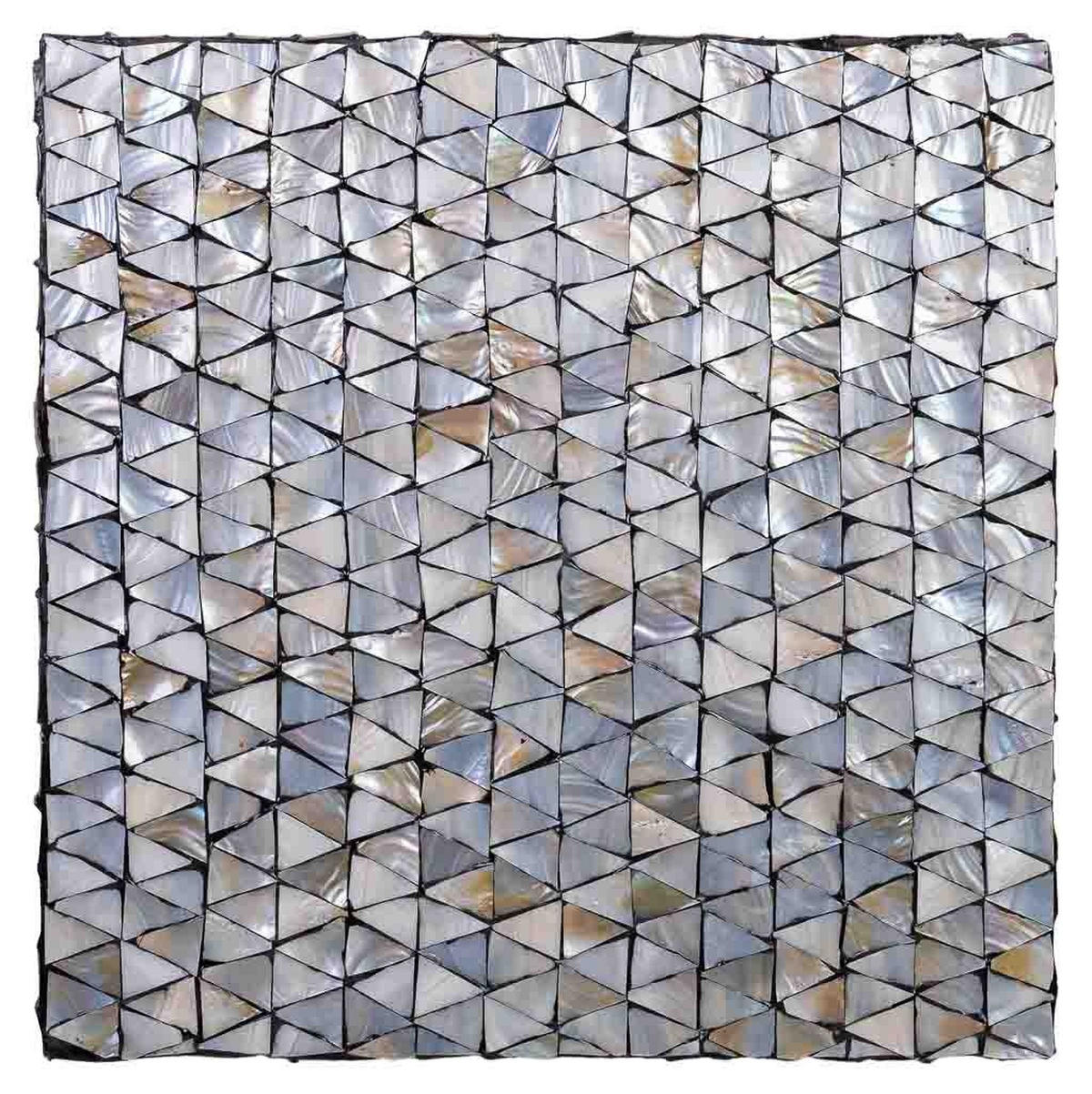 COUCHTISCH aus grauem Holz und Perlmutt, 65x65x45 cm - Grau, Holz (65/65/45cm) - Wanderlust