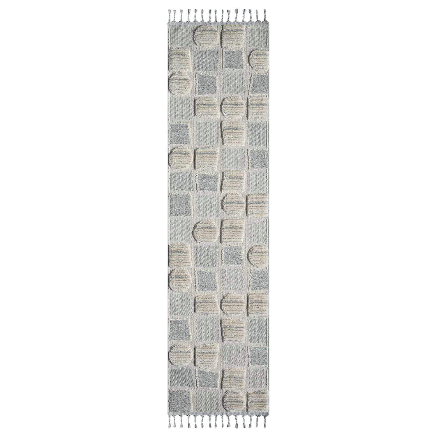 KURZFLOR-TEPPICH Valencia 950 Creme 80x300 cm - Blau/Creme, Textil (80/300cm) - carpet city