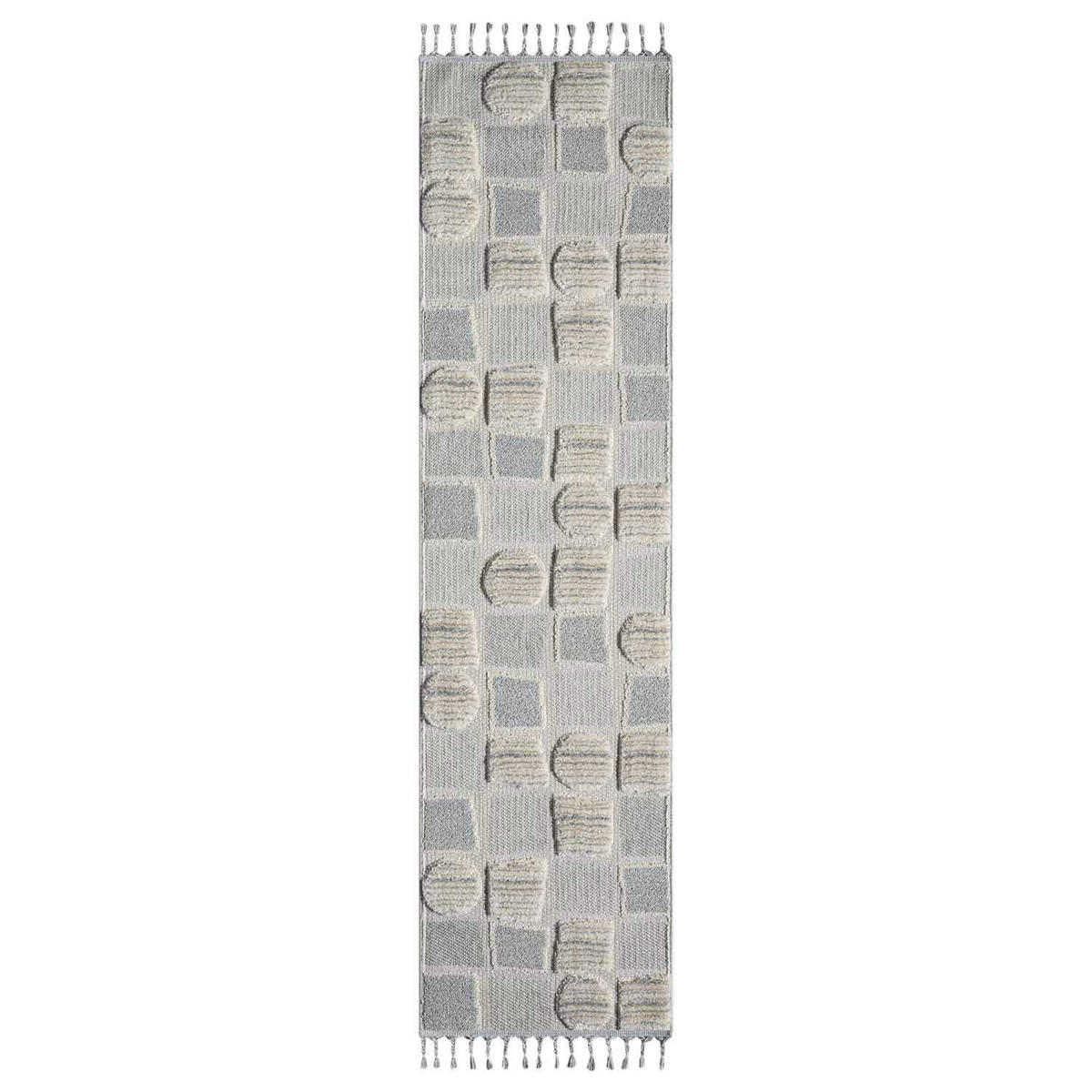 KURZFLOR-TEPPICH Valencia 950 Creme 80x300 cm - Blau/Creme, Textil (80/300cm) - carpet city