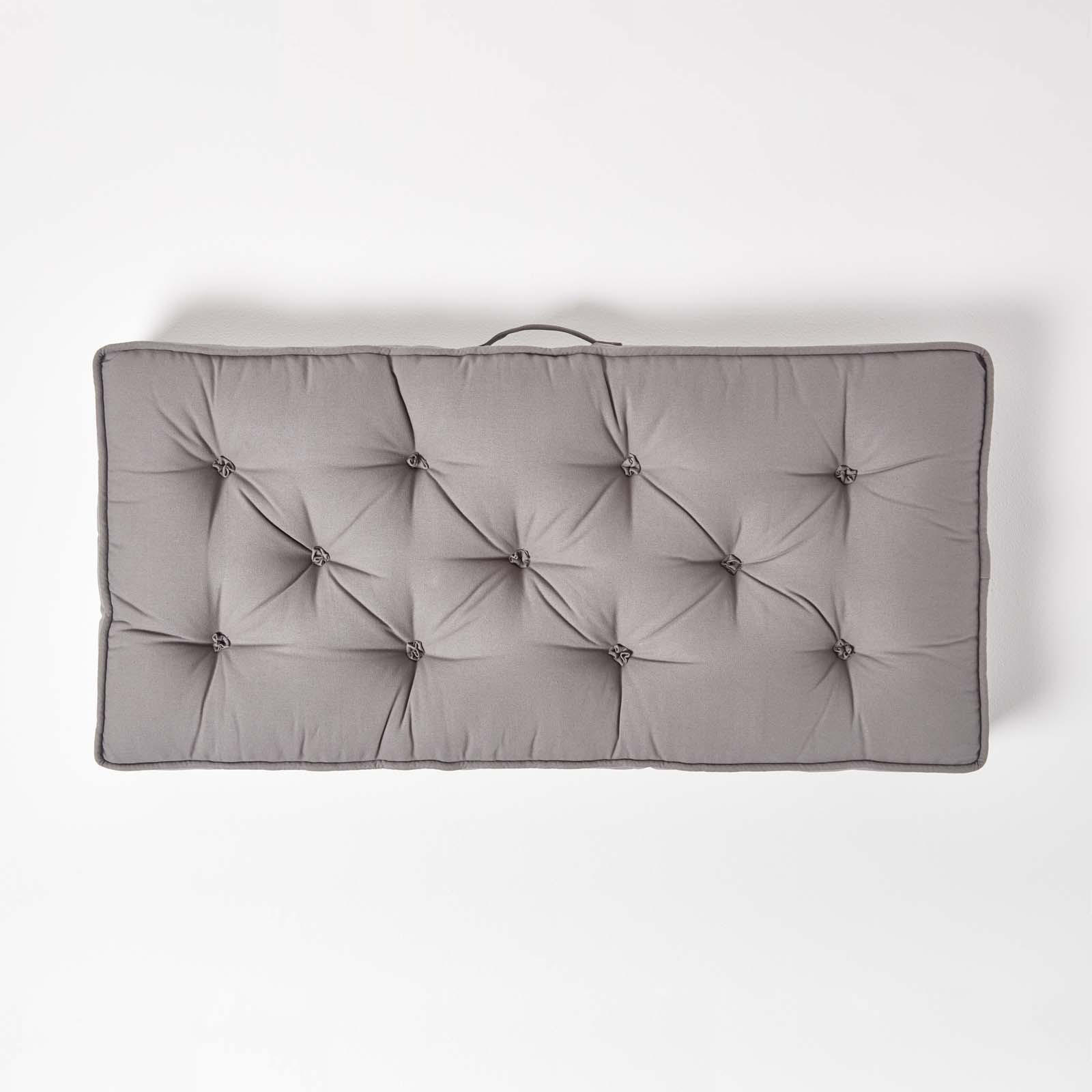 SITZAUFLAGE für Zweisitzer-Sofa 100 x 48 cm – dickes Sitzkissen grau - Grau, Textil (48/100/10cm) - Homescapes