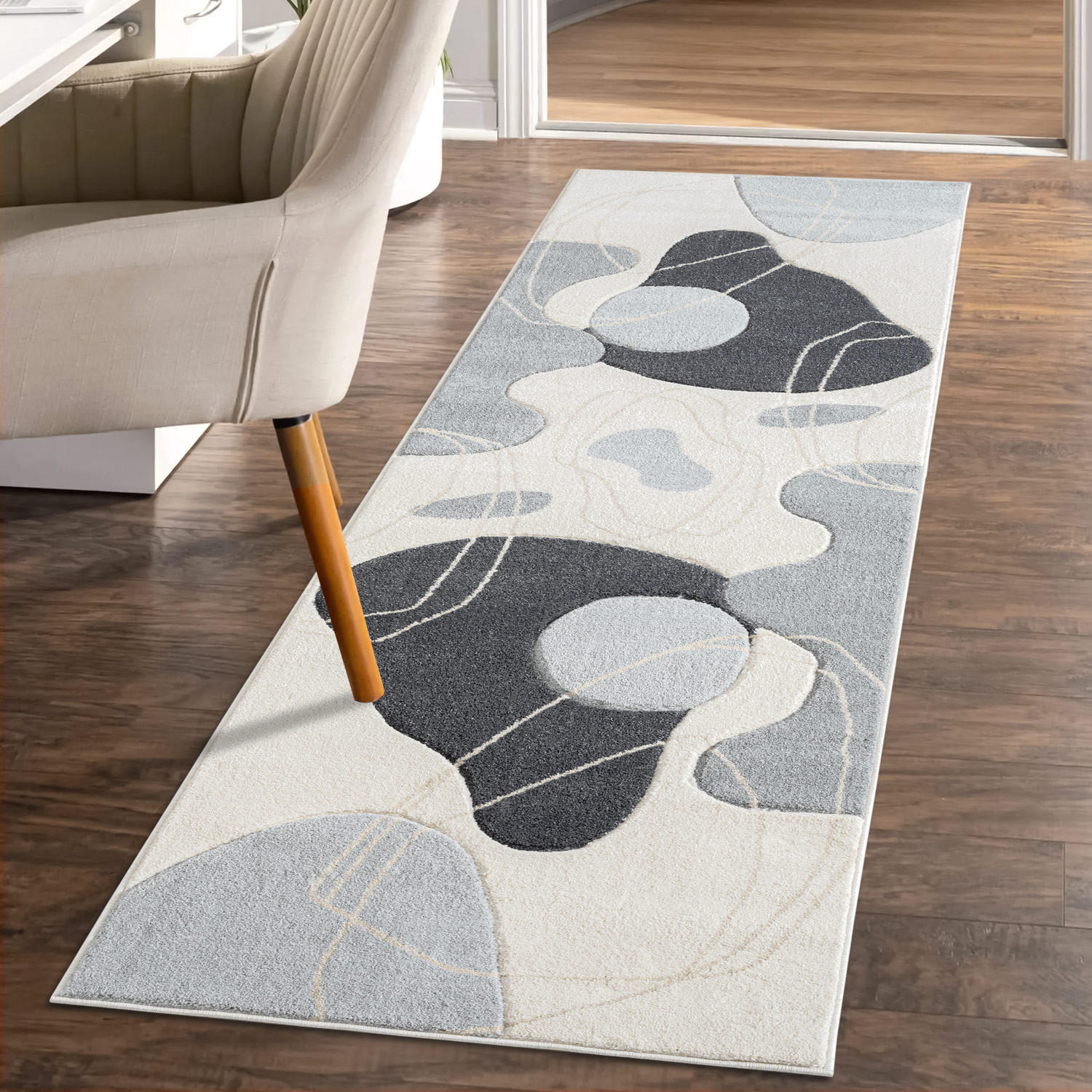 KURZFLOR-TEPPICH Bonito 7158 Grau 80x300 cm - Grau, Textil (80/300cm) - carpet city