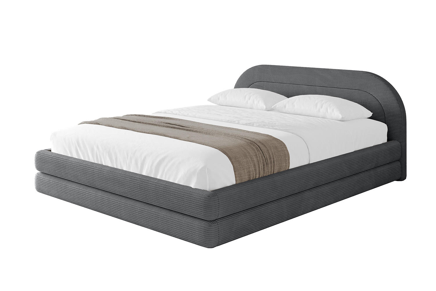 POLSTERBETT mit Bettkasten und Lattenrost, Bett mit Matratze H3/H4 - LERIS-v1 160x200 Dunkelgrau - Anthrazit, Holzwerkstoff/Textil (160/200cm) - ALTDECOR