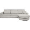 ECKSOFA Pablo ohne Schlaffunktion, mit abgerundeter Ottomane, rechts, Graubeige - Hellgrau, Textil (319/196cm) - Beautysofa