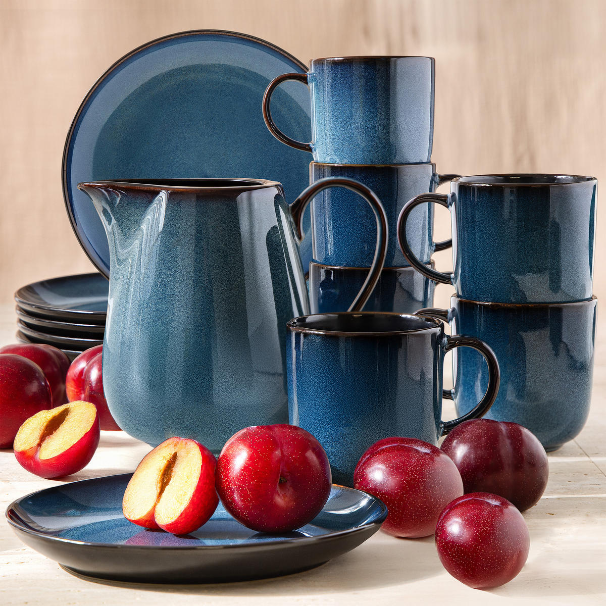 TEESERVICE 6 Personen BALI 13-tlg - Blau, Keramik (20/2/20cm) - Ritzenhoff Breker
