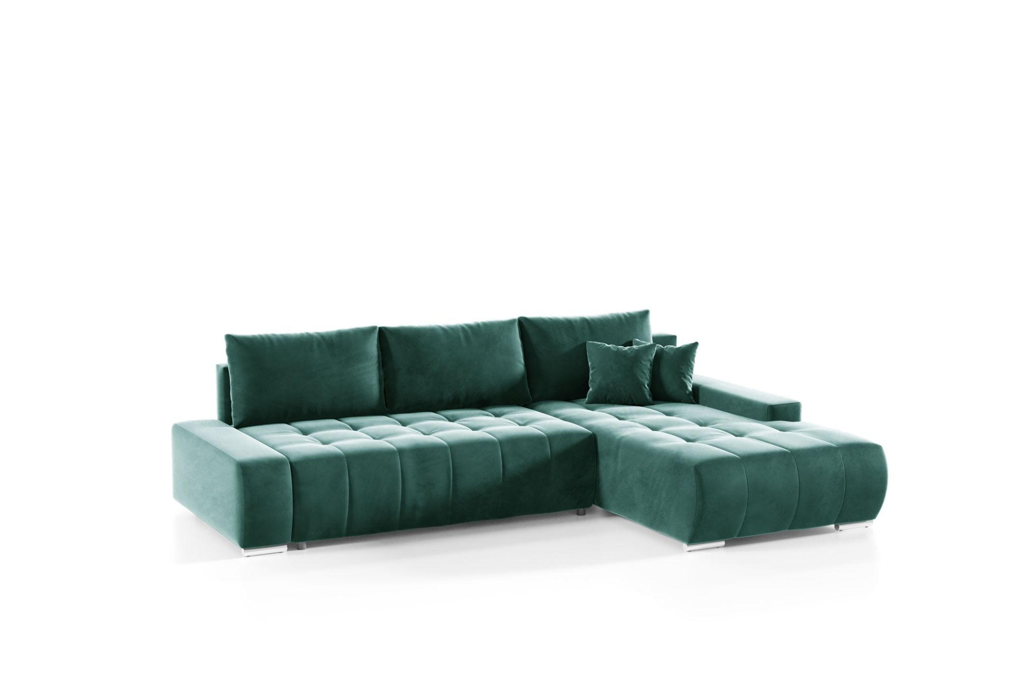 ECKSOFA Vogar In Monolith - Grün, Holzwerkstoff/Textil (265/185cm) - Fun Möbel