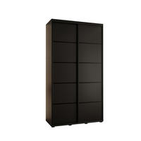 SCHWEBETÜRENSCHRANK 235,2/130/45 2-türig - Schwarz, Holz/Metall (130/235/45cm) - Abiks Möbel