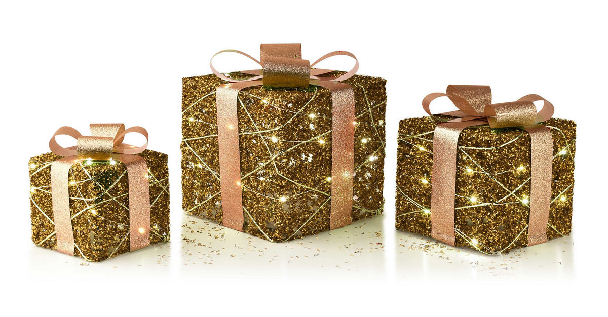 WEIHNACHTSFIGUR Santa Lila Gold 20/20/20 cm Metall - Goldfarben, Metall (20/20/20cm) - Mondex