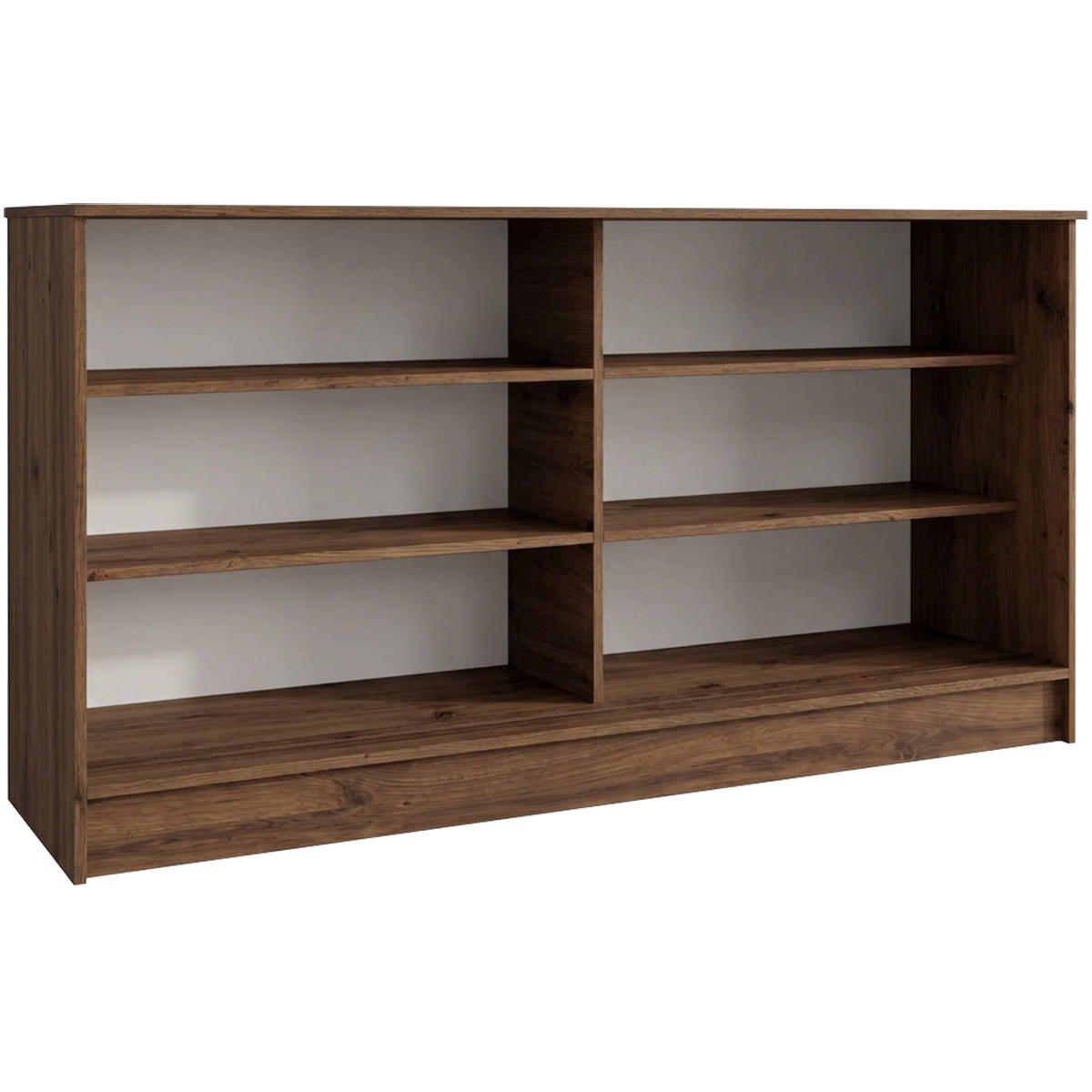 KOMMODE Horizon mit 2 Schiebetüren, 160 cm, Walnuss+Schwarz - Walnussfarben/Schwarz, Holzwerkstoff (161/85/43.5cm) - Beautysofa
