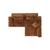 MODULSOFA SEPHI Rotbraun Cord - Rotbraun/Schwarz, Kunststoff/Textil (268/62/191cm) - KAWOLA
