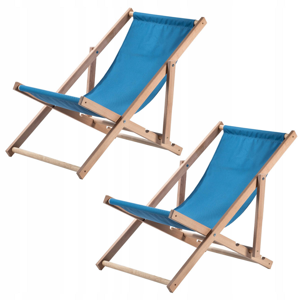 HOLZLIEGESTUHL Hellblau 2 Stk. - Hellblau, Holz (53/80cm) - KADAX