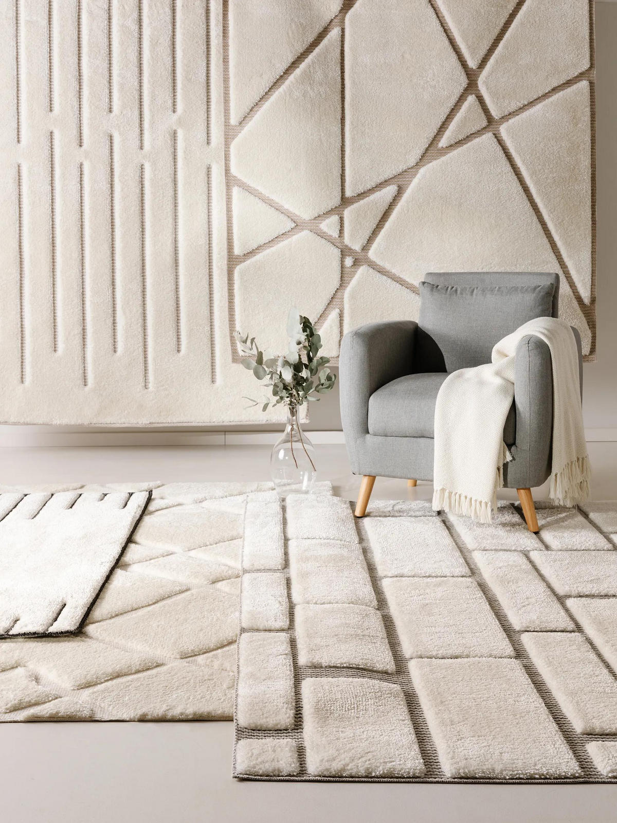 TEPPICH Elvy Cream/Beige 200x300 cm - Creme, Kunststoff (200/300cm) - benuta