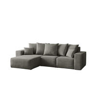 ECKSOFA L-Form Premium Kollektion ELLA Stoff Velours Noel Grau Links - Grau, Holz/Textil (168/262cm) - Kaiser Möbel