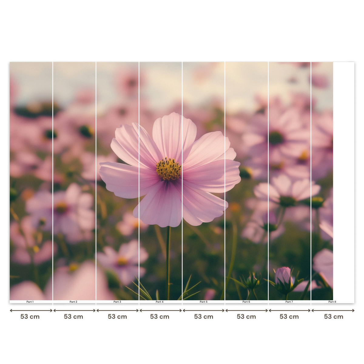TAPETE - Blumen - Lila - Unscharf - 400x300 cm - Rosa, Papier (400/300cm) - OnlyWow