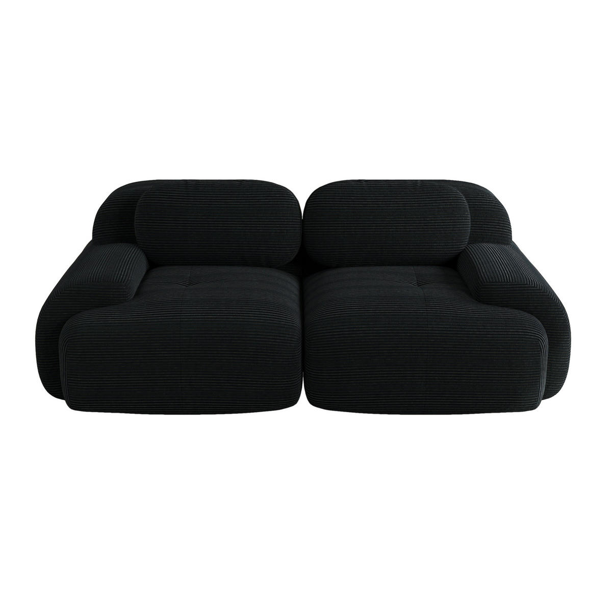 SOFA modular rahmenlos Cord Black - Schwarz, Kunststoff (103/75/208cm) - Meubliv