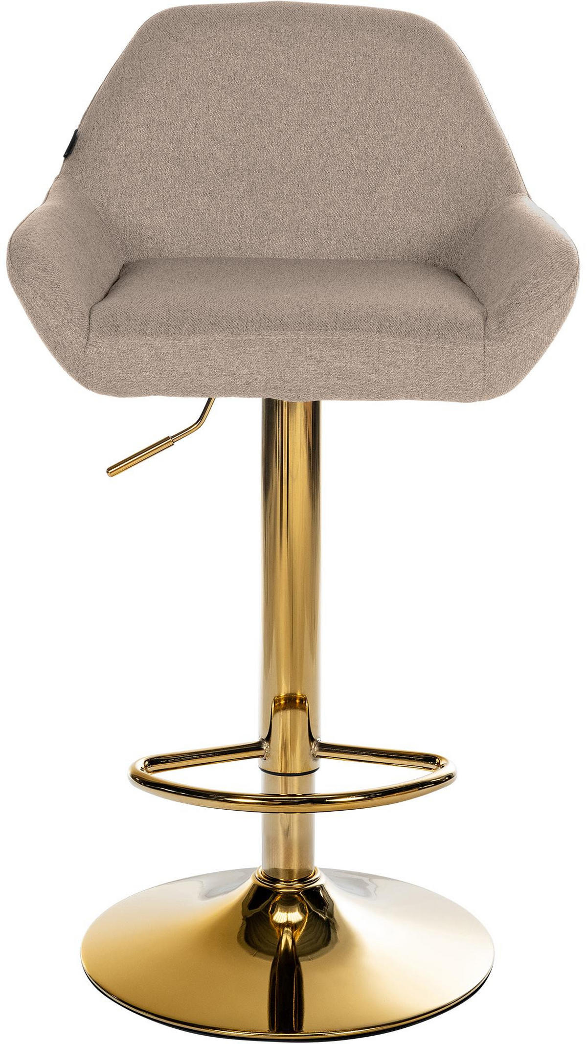 BARHOCKER 2er Set Stoff taupe - Taupe/Goldfarben, Textil/Metall (51/89/52cm) - CLP