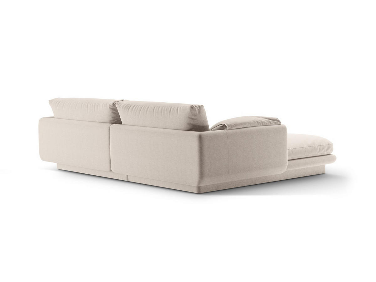ECKSOFA rechts Torino aus strukturiertem Stoff leichtes beige 3 Sitzplätze - Creme, Textil (170/220cm) - Micadoni