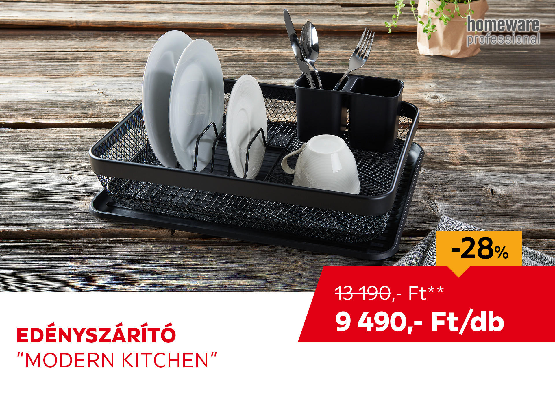 Edényszárító "Modern kitchen" Kiemelt termék 13190 Ft.- helyett 9490 Ft.-