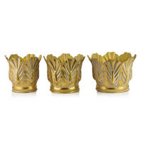 BLUMENTOPF Marina 2er Set Gold 28/28/20 cm Metall - Goldfarben, Metall (28/20/28cm) - Mondex