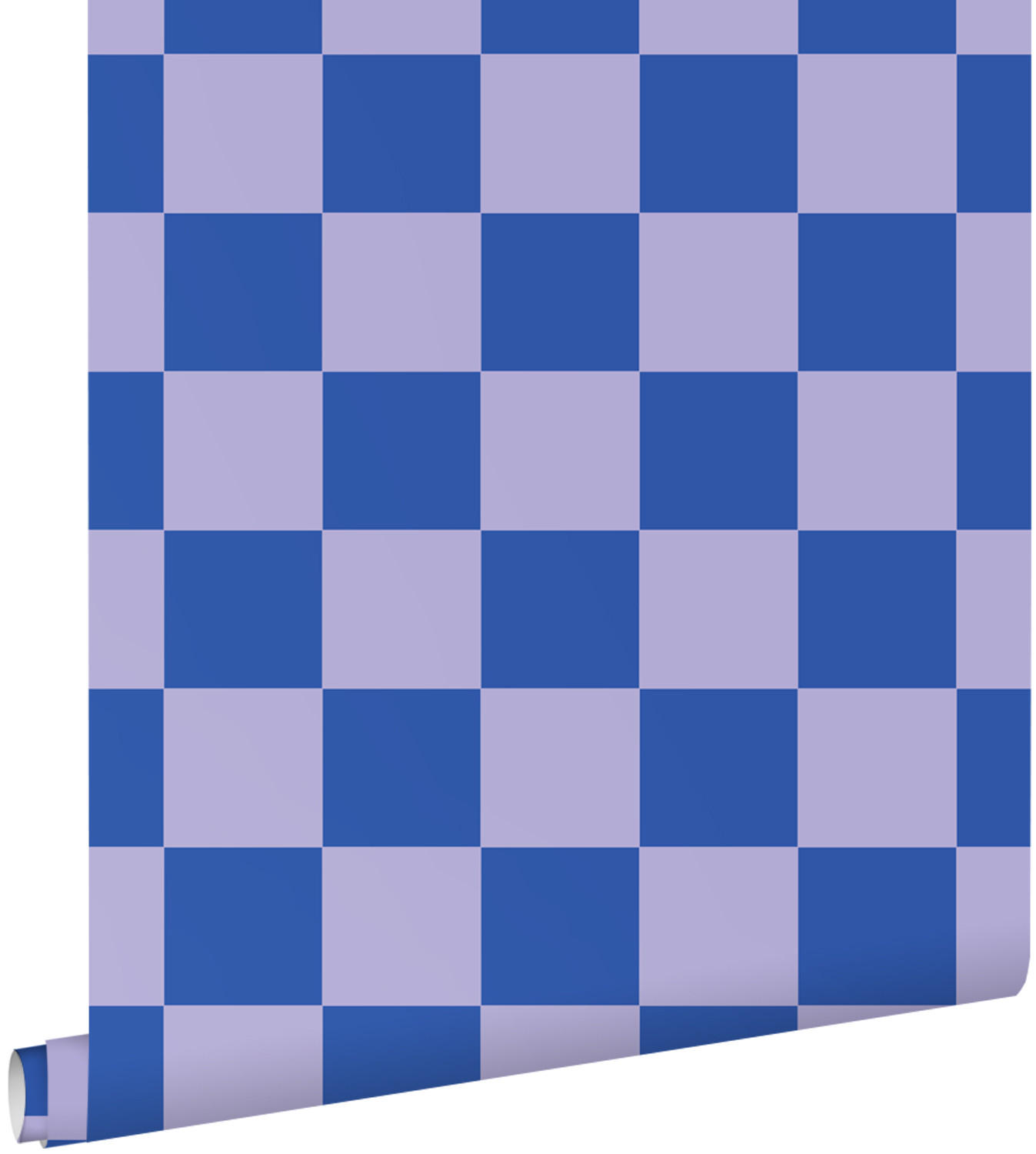 TAPETE Karomuster 53 cm x 10.05 m - Blau, Papier (53/1000cm) - ESTAhome