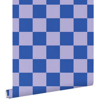 TAPETE Karomuster 53 cm x 10.05 m - Blau, Papier (53/1000cm) - ESTAhome