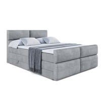 BOXSPRINGBETT BOXI3-Z KING - 200x200 - H3/H4 - Grau - Grau, Holzwerkstoff (200/200cm) - ALTDECOR