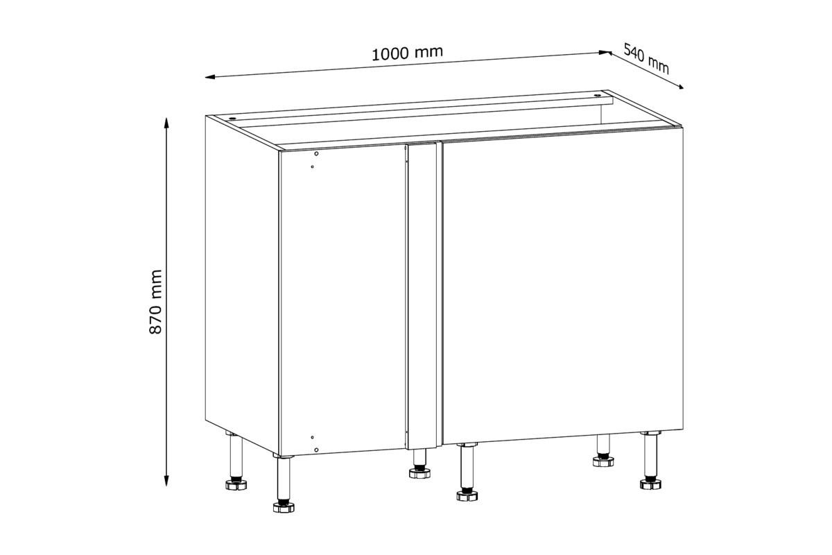 ECKUNTERSCHRANK D100N P/L – Sorento Dunkle Eiche – Gerade mit Blindteil – Dunkle Eiche - Dunkelbraun, Holzwerkstoff (100/87/56cm) - ROYAL24_MARKT