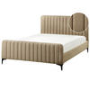 POLSTERBETT mit Lattenrost 140x200 cm Beige Lunan - Taupe, Textil (140/200cm) - Beliani