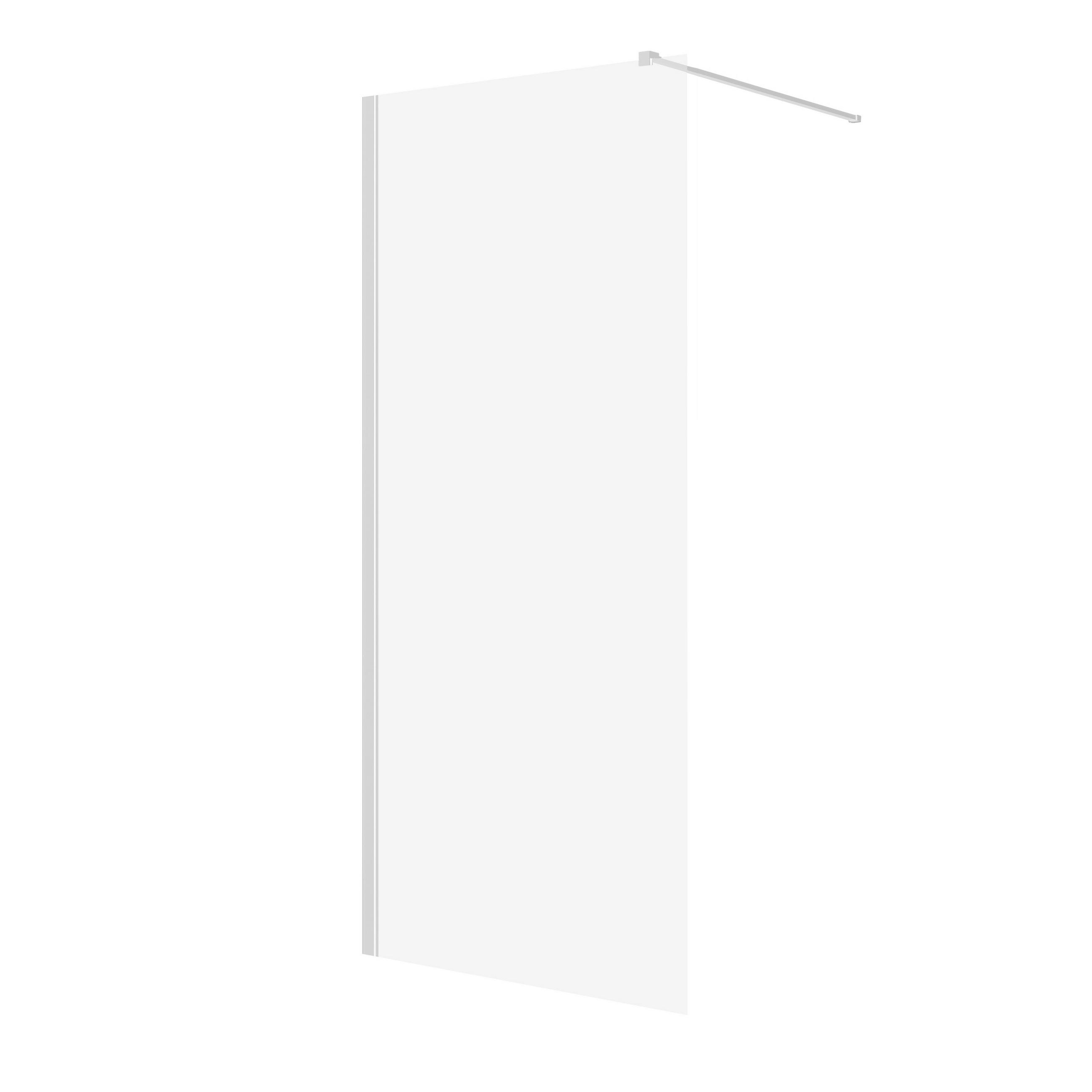 DUSCHTRENNWAND Ketil transparent/silberfarben, 8 mm, 140/195 cm - Silberfarben, Glas (140/195cm) - bad land