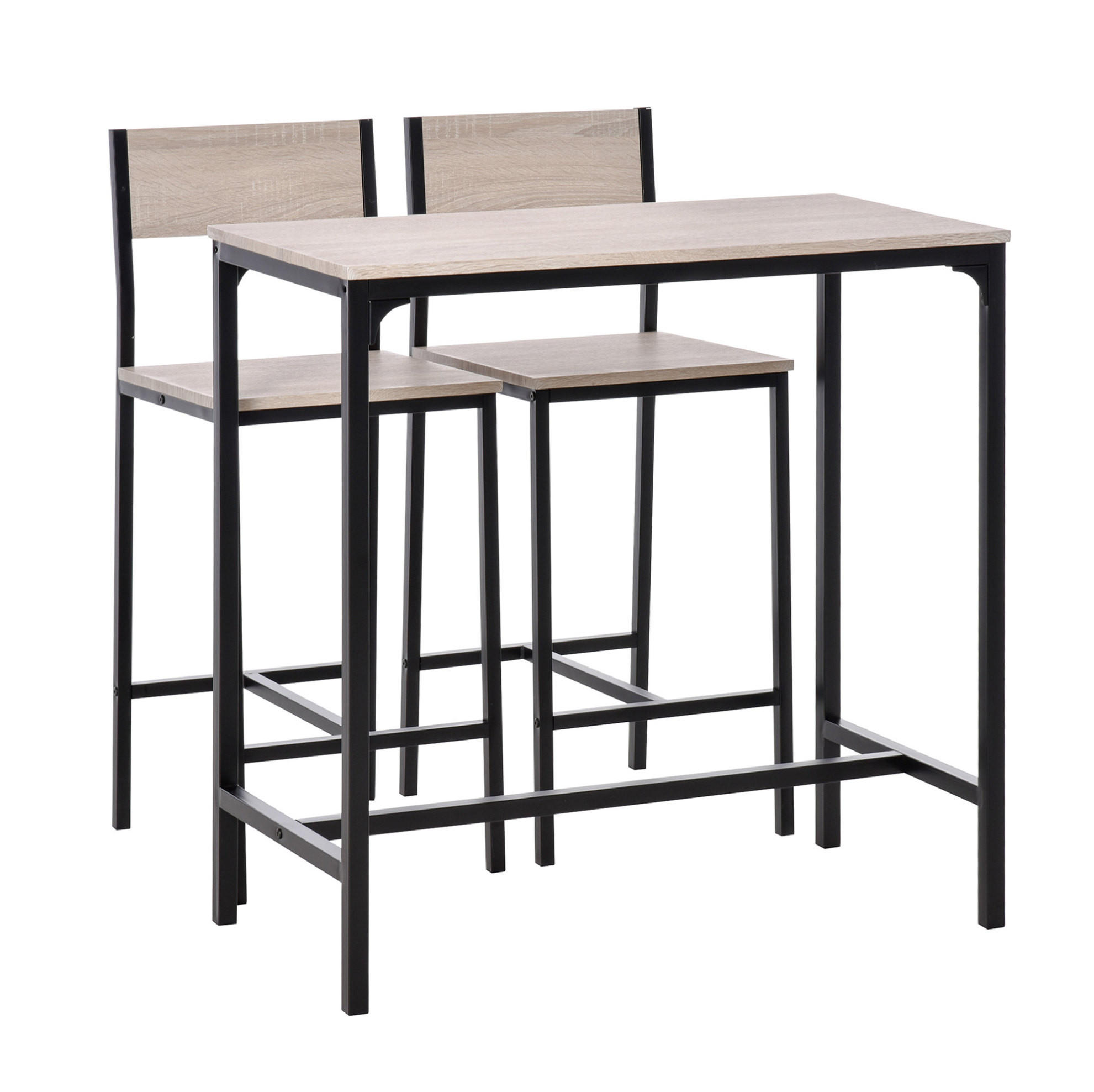 Meubliv Bartisch-Set Natur 45x87x89 cm