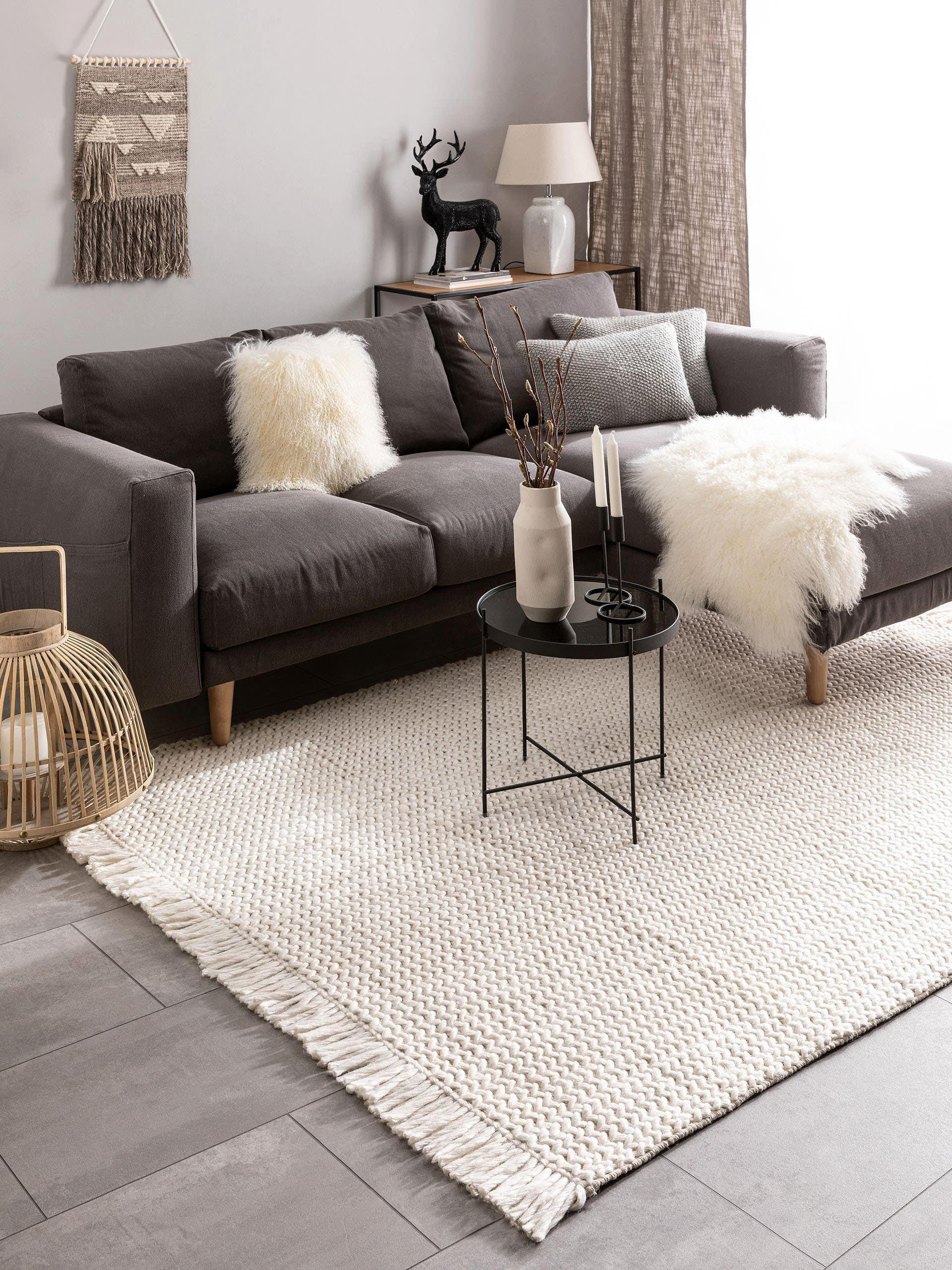 WOLLTEPPICH Velma Ivory 200x300 cm - Creme, Textil (200/300cm) - benuta Pure