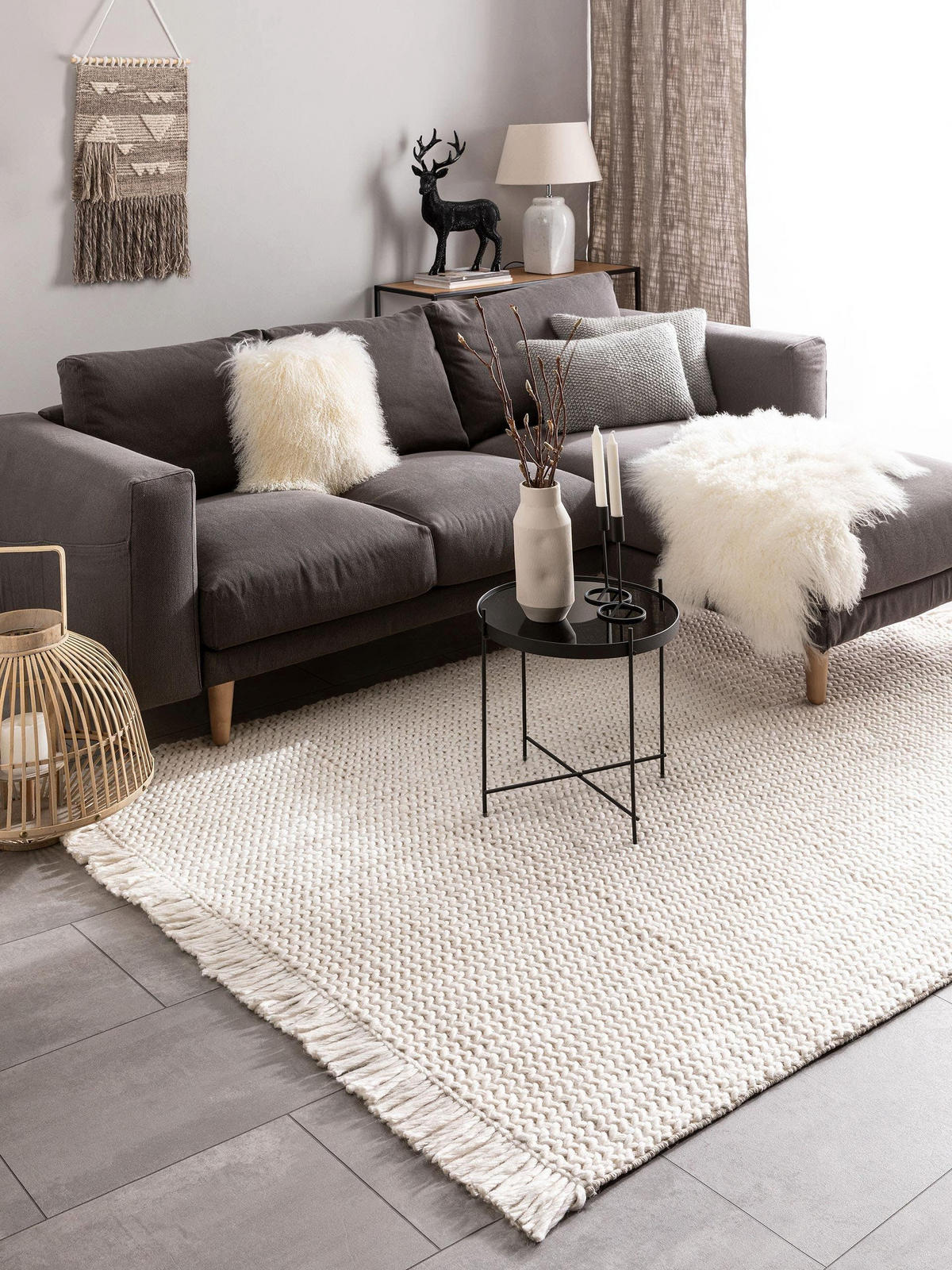 WOLLTEPPICH Velma Ivory 120x170 cm - Creme, Textil (120/170cm) - benuta Pure