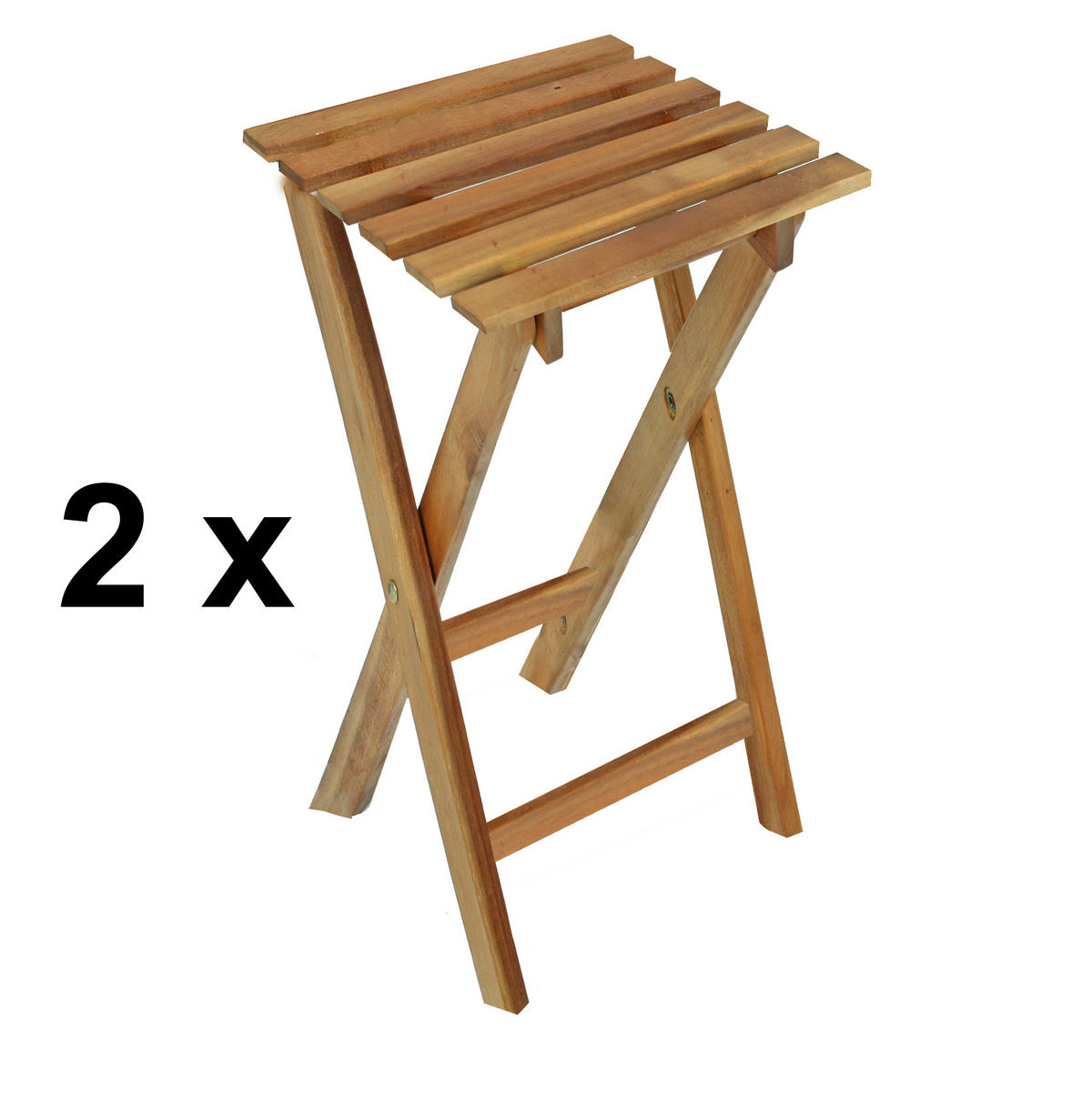KLAPPTISCH Cairo 2er Set Eukalyptus Natur 62x27x29cm - Hellbraun, Holz (29/27/62cm) - DELUKE