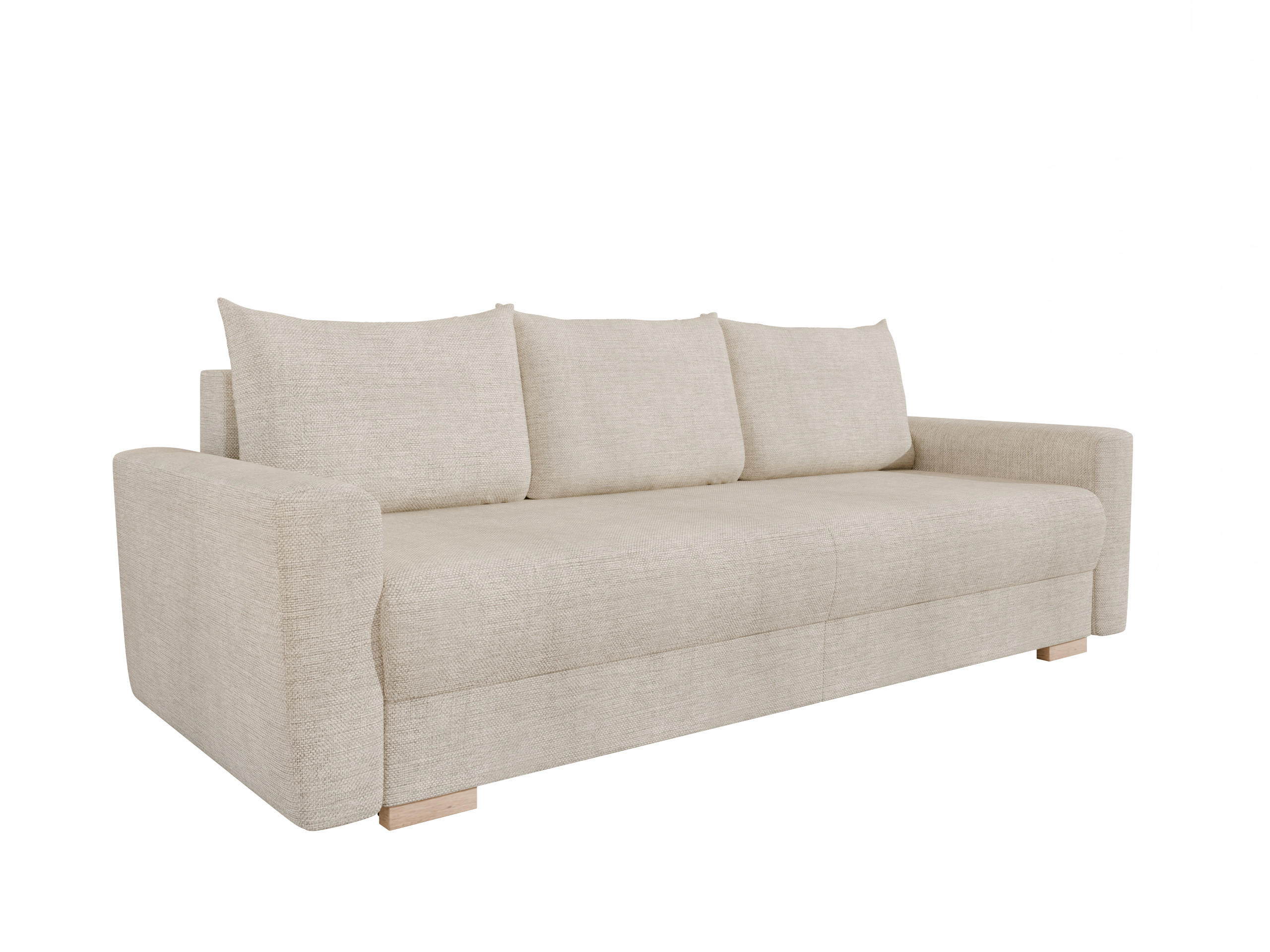 3-SITZER-SCHLAFSOFA ELMA mit Bettfunktion, Beige - Beige, Holz (230/79/93cm) - Homesy