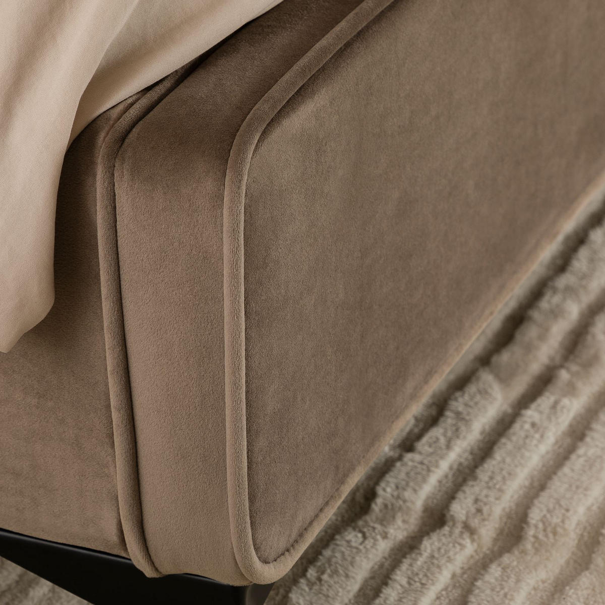 POLSTERBETT LAVORO 140X200 CM - Greige, Textil (140/200cm) - IDIMEX